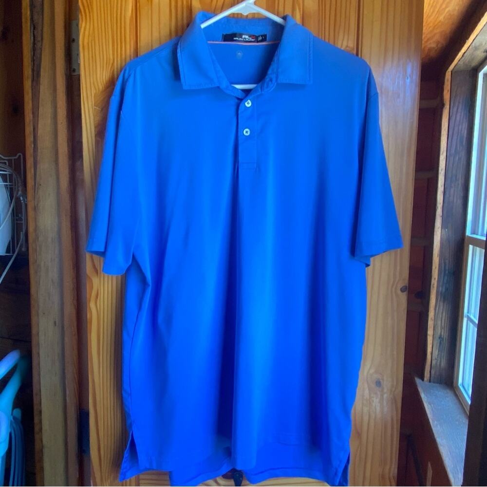 RLX Ralph Lauren Golf Shirt Polo Golf Shirt mens Size Large Blue Short Sleeve
